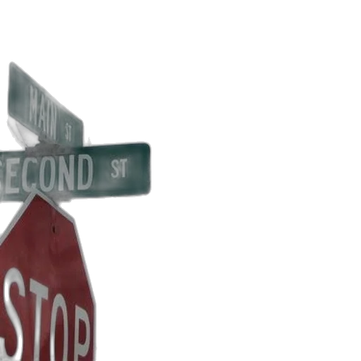 3d render, photorealistic, city street, stop transparent PNG cut-out