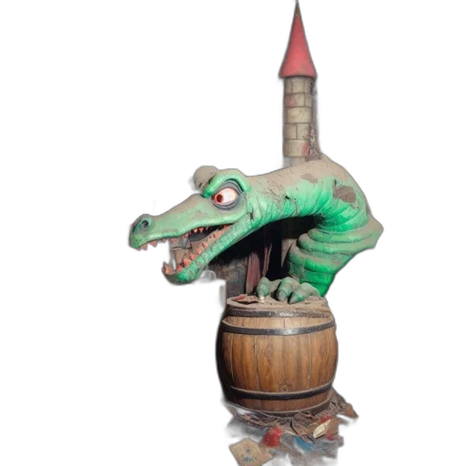 dragon, staff, creature, hat transparent PNG cut-out