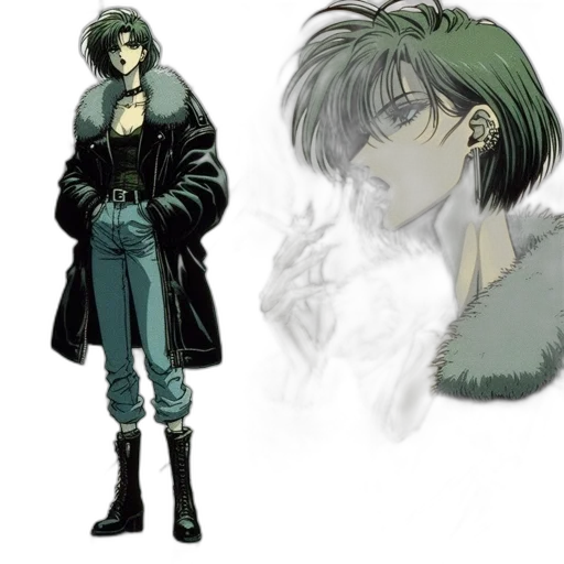 jacket, concept art, cyberpunk, comic book art transparent PNG cut-out