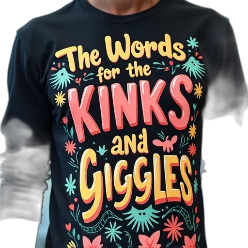 words, kinks, giggles, long transparent PNG cut-out