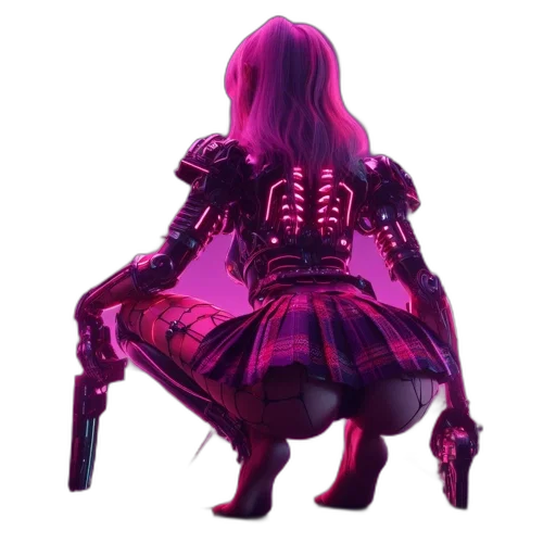 dress, jacket, robot, weapon transparent PNG cut-out