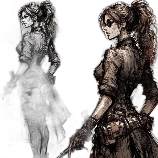 dress, concept art, fantasy art, comic book art transparent PNG cut-out