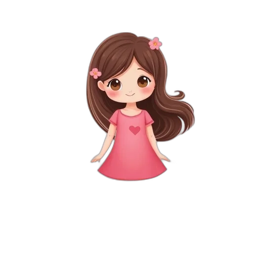 dress, hair, flower, staff transparent PNG cut-out