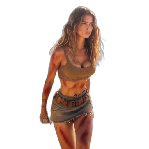 dress, jewelry, staff, photorealistic transparent PNG cut-out