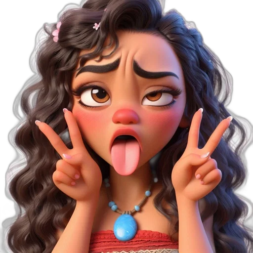 face, cartoon, 3d render, concept art transparent PNG cut-out