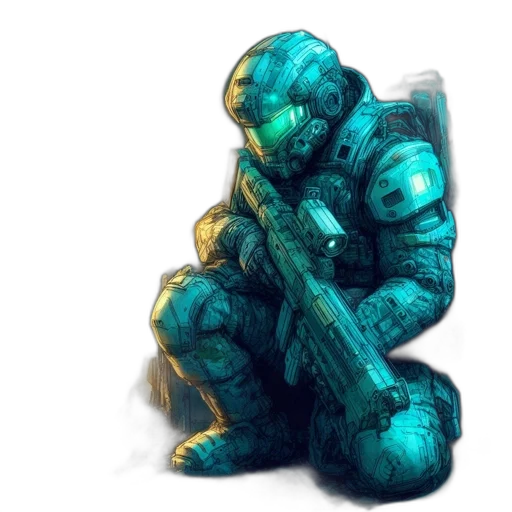 robot, weapon, creature, jacket transparent PNG cut-out