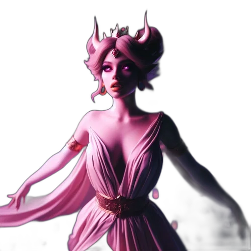 dress, crown, staff, creature transparent PNG cut-out