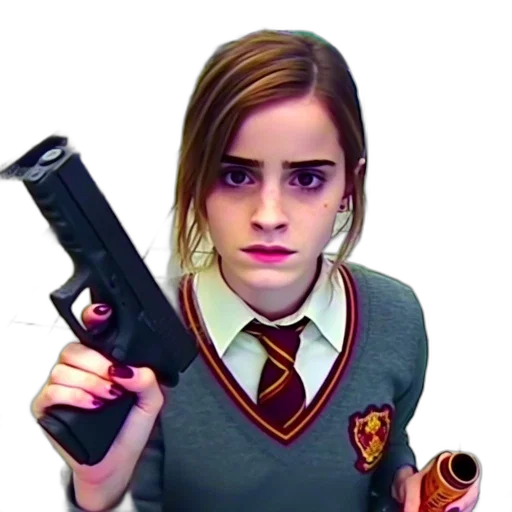 weapon, staff, jacket, face transparent PNG cut-out