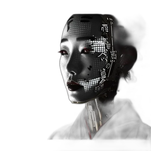 robot, mask, face, cyberpunk transparent PNG cut-out