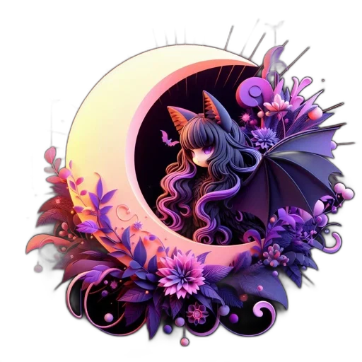 dragon, staff, flower, creature transparent PNG cut-out