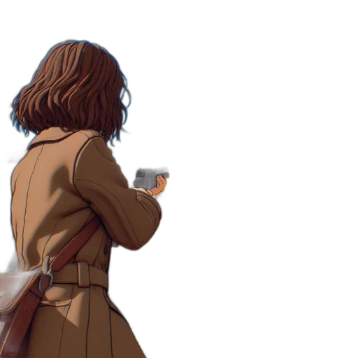 jacket, weapon, dress, staff transparent PNG cut-out