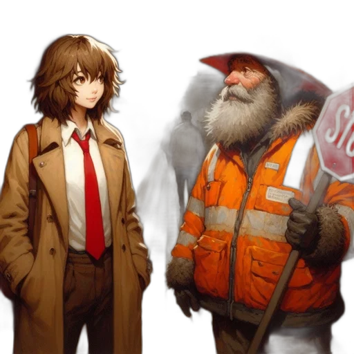 jacket, staff, concept art, fantasy art transparent PNG cut-out