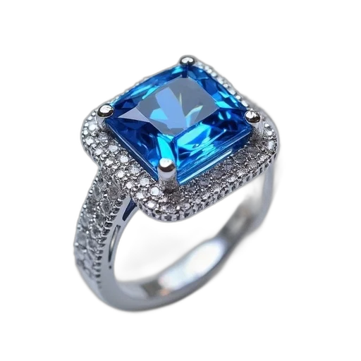 jewelry, crown, 3d render, blue transparent PNG cut-out