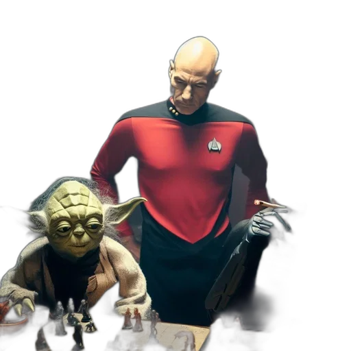 concept art, 3d render, outer space, yoda transparent PNG cut-out