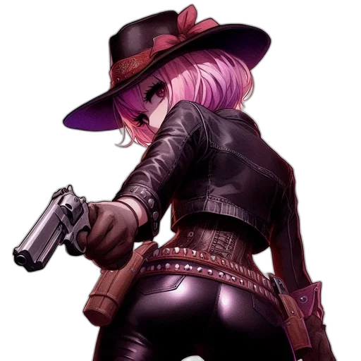 weapon, hat, jacket, concept art transparent PNG cut-out
