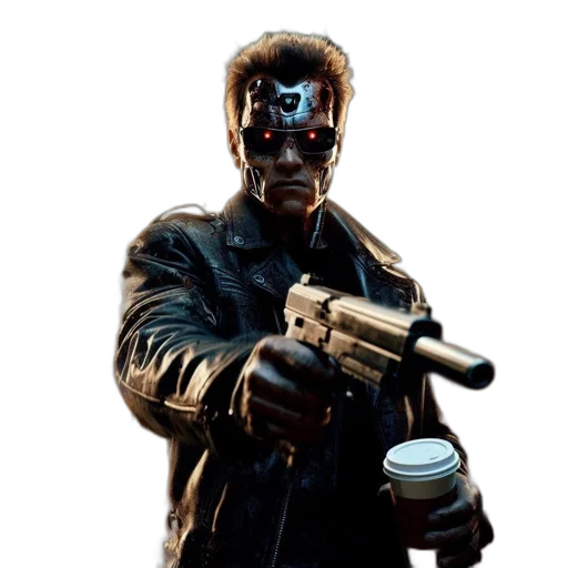 weapon, robot, mask, jacket transparent PNG cut-out
