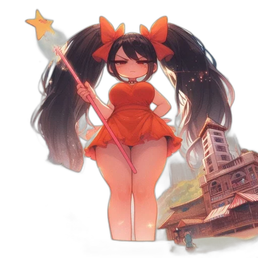 staff, dress, weapon, crown transparent PNG cut-out