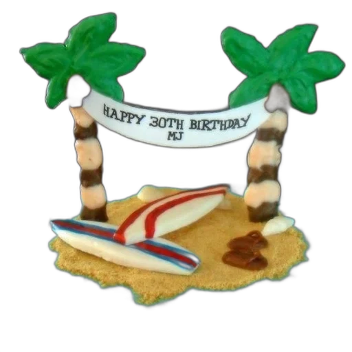 hat, beach-themed, cake, palm transparent PNG cut-out