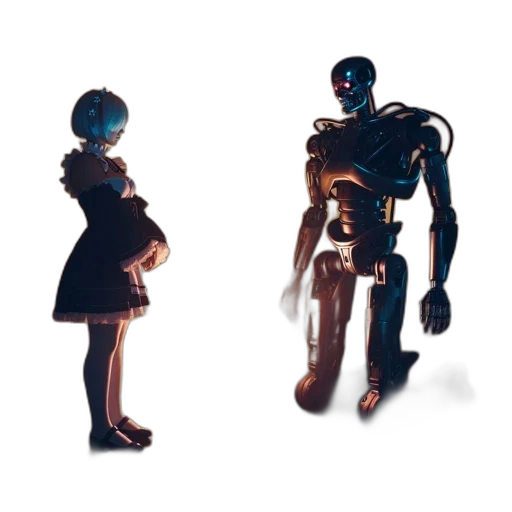 robot, dress, weapon, creature transparent PNG cut-out