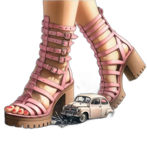 shoes, car, cyberpunk, vaporwave transparent PNG cut-out