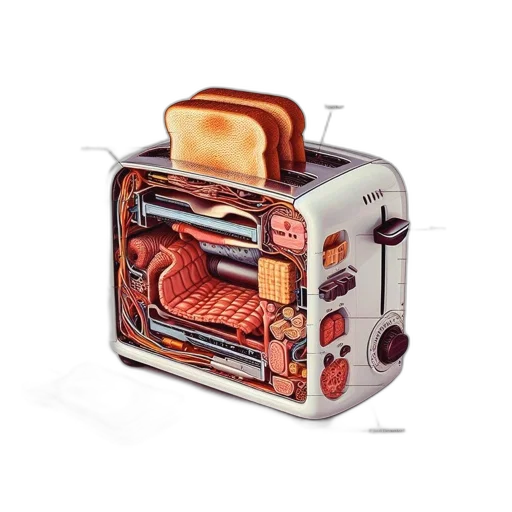 food, robot, animal, photorealistic transparent PNG cut-out