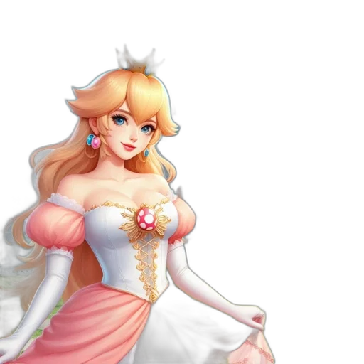 dress, crown, fantasy art, pixel art transparent PNG cut-out