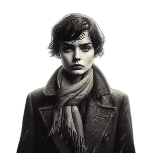 face, jacket, mask, photorealistic transparent PNG cut-out