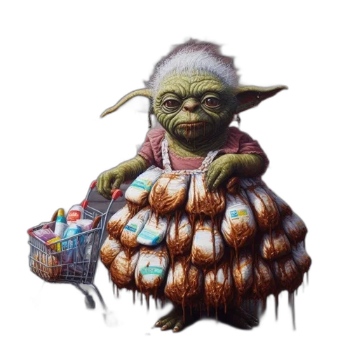 staff, creature, dress, face transparent PNG cut-out