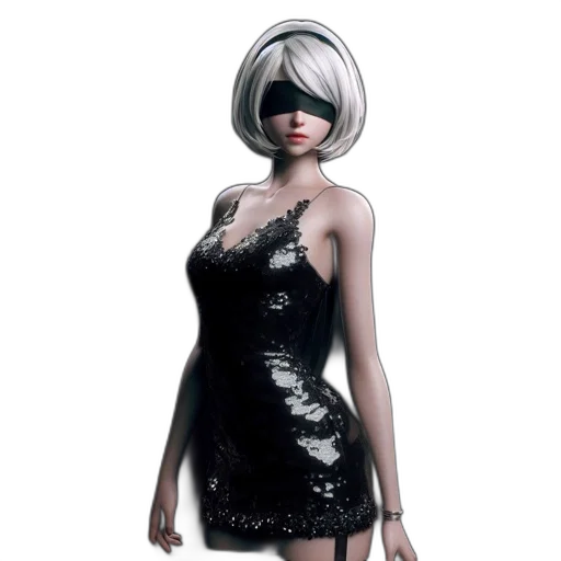 dress, mask, 3d render, concept art transparent PNG cut-out