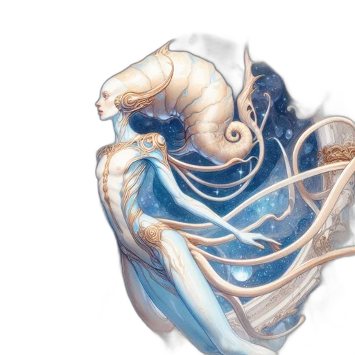 another, fantastical, scene, presents transparent PNG cut-out