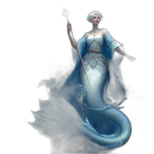 dragon, dress, staff, fantasy art transparent PNG cut-out