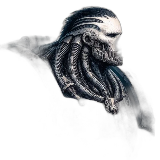creature, mask, hair, face transparent PNG cut-out