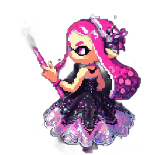 weapon, dress, staff, pixel art transparent PNG cut-out