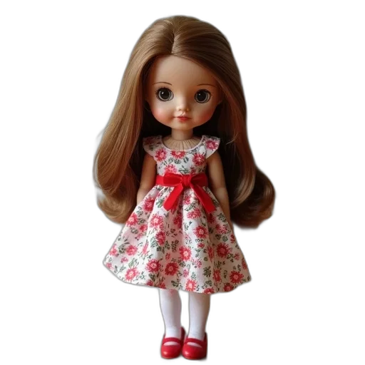 dress, 3d render, doll, long transparent PNG cut-out