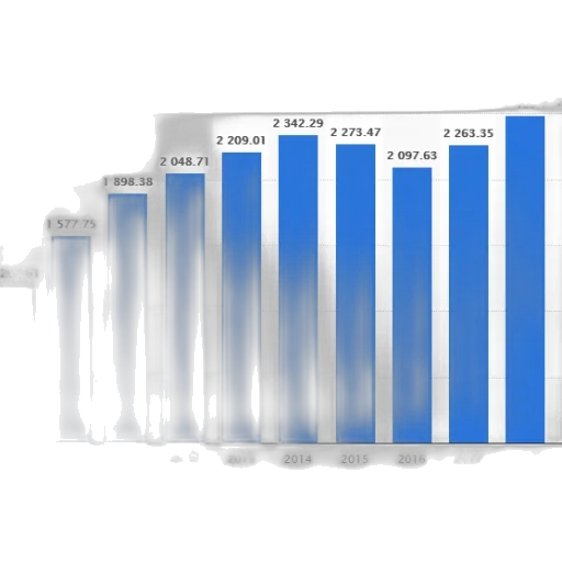3d render, blue, bar, chart transparent PNG cut-out