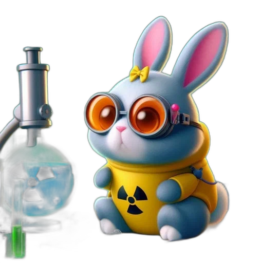 bottle, concept art, 3d render, bunny transparent PNG cut-out