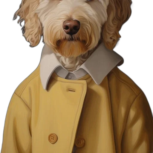 jacket, staff, animal, photorealistic transparent PNG cut-out