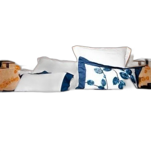 neatly, made, bed, white transparent PNG cut-out