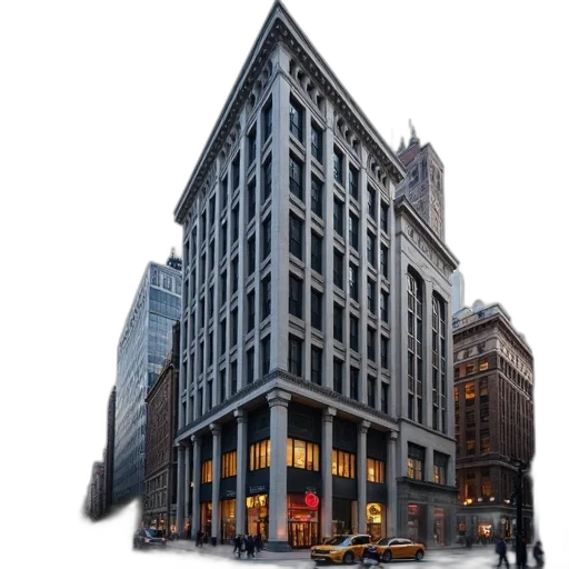 building, photorealistic, 3d render, city street transparent PNG cut-out