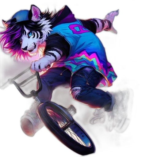 creature, animal, concept art, vaporwave transparent PNG cut-out