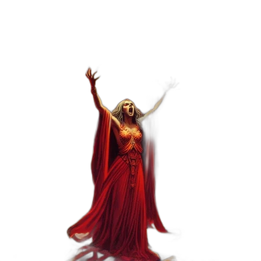 dress, staff, concept art, fantasy art transparent PNG cut-out