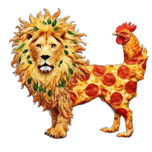 animal, crown, 3d render, concept art transparent PNG cut-out