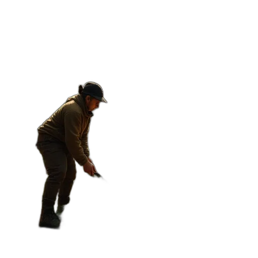 staff, jacket, creature, shoes transparent PNG cut-out