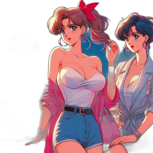 dress, vaporwave, anime, concept art transparent PNG cut-out