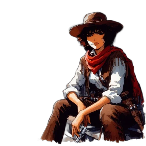 hat, jacket, weapon, staff transparent PNG cut-out