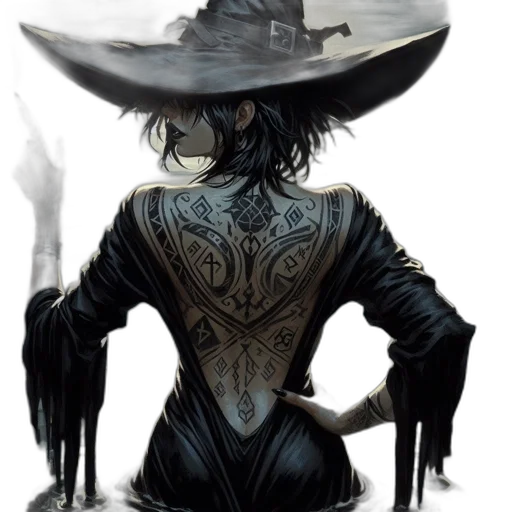 hat, dress, mask, staff transparent PNG cut-out
