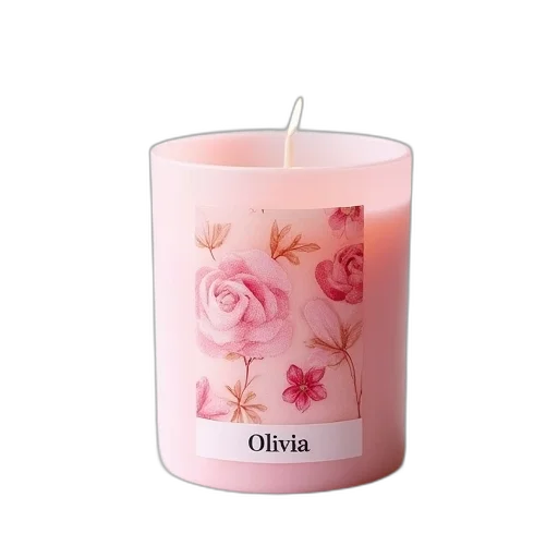 flower, photorealistic, pink, candle transparent PNG cut-out