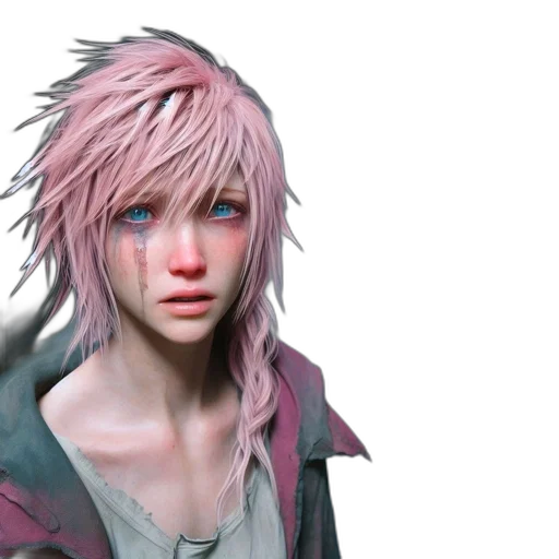 face, jacket, concept art, 3d render transparent PNG cut-out
