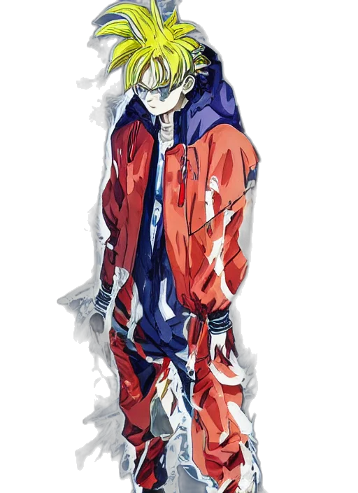 jacket, mask, weapon, staff transparent PNG cut-out