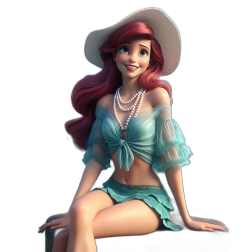 dress, jewelry, hat, 3d render transparent PNG cut-out